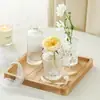 Juego de Jarrones de Vidrio Transparente de Lujo Ligero con un Toque de Alta Gama para Arreglos Florales, Jarrón de Vidrio Hidropónico Decoración de Escritorio