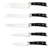 Juego de Cuchillos Forjados de Doble Acero con Punta, Mango de ABS, Juego de Cuchillos Domésticos de 5 Piezas, Cuchillo de Chef, Cuchillo para Pan, Cuchillo para Cortar Carne