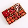 Caja de Regalo de Bola de Navidad de Venta Caliente Transfronteriza Caña con Lazo Creativo Colgante de Árbol de Navidad Set de Accesorios Colgantes Decoraciones