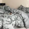 Jie Liya Serie de Colores Jacquard 100% Algodón Juego de Cuatro Piezas, Sábana Bajera y Funda Nórdica Engrosadas de Algodón Puro, Ropa de Cama para el Hogar Amigable con la Piel Venta al por Mayor