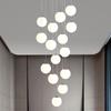 Lámpara de araña de línea larga con escalera giratoria de estrellas para sala de estar, lámpara moderna y simple de construcción dúplex, lámparas y linternas creativas