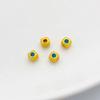 Ouro 18K banhado em ouro fosco de cor preservada com zircônia quadrada em grão espaçador contas soltas pulseira DIY colar acessórios de joalheria material