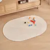 Alfombra de algodón y lino estilo japonés Ovalada para mesa de centro de sala de estar simple estudio dormitorio estilo silencioso color sólido tejido a mano alfombra de piso