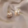 Nuevos Pendientes de Perla de Trébol de Cuatro Hojas Aguja de Plata S925 Gama Alta Dulces Elegantes Simples Estilo Ins Pendientes Versátiles para Mujer