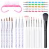 Set de pinceles de cristal para nail art, pincel para línea de arrastre pintado, bolígrafo para nail art de fototerapia, venta al por mayor, herramienta de cepillo para polvo de taladro de punta de uña