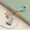 Kit de Accesorios para Llaveros DIY con Adornos Colgantes, Borlas, Colgantes, Borlas de Hilo de Algodón Tejido a Mano Estilo Étnico