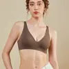 Sujetador de gel líquido para otoño e invierno, soporte suave, sin aros, para bustos pequeños, sin costuras, con un gran diseño en forma de V, ligero