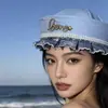 Gorra Azul Marino Bordada Europea y Americana Cosplay Uniforme de Policía Femenino Sombrero de Otoño e Invierno para Actuación Circunferencia de Cabeza Grande Sombrero de Marinero Japonés para Mujer