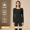 Conjunto de Ropa Interior Térmica Cálida de Cachemira y Seda para Hombre y Mujer Otoño Invierno con Felpa Gruesa Capa Base Cepillada Top de Otoño Pantalones de Otoño