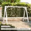 Columpio de Madera Resistente a la Corrosión de Moda para Patios Exteriores en Jardines Pequeños, Columpio Infantil de Madera Maciza para Balcones Interiores en Apartamentos Pequeños, Columpio Individual para Ocio en Casa