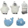 Adornos de animales flocado de resina, figuras 3D, llaveros DIY, colgantes para bolsos, accesorios, cadenas para teléfono móvil, colgantes
