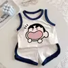 Chaleco de Verano para Niños Conjunto de Chaleco Infantil Conjunto de Dos Piezas de Algodón Puro Sin Mangas Pantalones Cortos Estilo Nuevo