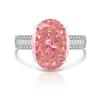 Anel de diamante cor ovo de pombo flash sobredimensionado transfronteiriço Europa e Estados Unidos feminino luxo cravejado tesouro colorido importado diamante de alto carbono lapidação flor de gelo