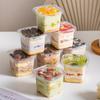 Caja Cuadrada de Pulpa de Madera para Postre Mousse Yogur Tiramisú Puré de Taro Taza para Hornear Caja de Empaque Venta al por Mayor