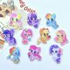 Nuevo parche acrílico de dibujos animados de poni y Polly, joyería DIY, broche de horquilla, insignia, accesorios para funda de teléfono