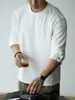 Camiseta de Manga Larga para Hombre 2026 Otoño/Invierno Mezcla de Algodón Modal Talla Pequeña/Mediana Cuello Alto Mangas Raglán Corte Holgado Capa Base para Fitness