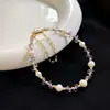 Pulseira Colorida de Miçangas Seed com Pérolas de Água Doce e Fecho Magnético para Mulheres, Joia Estilosa de Miçangas Pequenas de Cores Misturadas