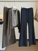 Pantalones deportivos minimalistas estilo coreano con cordón, engrosados, ligeramente acampanados, de cintura alta, adelgazantes, casuales, versátiles y pantalones largos de tacón de caballo para mujer, nueva colección de otoño