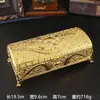 Caja de Joyería Rectangular de Metal de Estilo Europeo Creativo para el Hogar Caja de Regalo de Cumpleaños Boda de Alta Calidad Caja de Almacenamiento