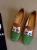Mocasines sin cordones estilo nacional vintage con bordado chino, zapatos planos para mujer