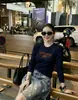 Nuevo Estilo de Principios de Otoño Guangzhou Trece Líneas Algodón Acanalado Manga Larga para Mujer Ajustado Cuello Redondo Top Venta Directa de Fábrica