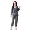 Pijama Fuxi Jiada Otoño e Invierno para Mujer con Almohadillas en el Pecho, Conjunto de Ropa de Casa Nuevo de Aspecto Elegante y Moderno, Mangas Largas que se Pueden Usar Afuera