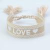 Pulseras Tejidas de Correa Europea y Americana para Parejas con Bordado de Letras, Pulseras con Borlas, Joyería de Moda con Logo para Hombres y Mujeres al por Mayor
