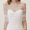 Capa Nupcial Cruzada de un Hombro Vestido de Boda Sencillo Vestido de Dama de Honor Cubriendo el Pecho Chal Nupcial Amazon Accesorios