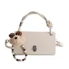 2026 Nuevo Bolso Cuadrado Pequeño de Diseño de Nicho con Cierre de Solapa, Bolso de Hombro Cruzado de Moda para el Trabajo, Bolso de Mano con Patrón de Lichi