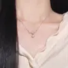 Collar Colgante de Ramas Estilo Francés Zircón Perla para Mujer 2024 Nueva Moda Lujo Ligero Alto Sentido del Diseño Cadena para Clavícula
