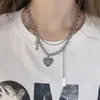 Collar con llave de amor retro personalizado de doble capa para hombres y mujeres, mismo estilo, estilo callejero hip hop Ins, estilo europeo y americano, cadena para clavícula de acero de titanio