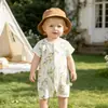 Mameluco de Bebé Verano Estilo Delgado para Recién Nacidos de Modal con Mangas Cortas Ropa de Verano para Niños Pequeños Ropa de Bebé