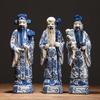 Escultura Auspiciosa Fu Lu Shou Samsung Cerámica de Jingdezhen Retratos Fu Lu Shou Samsung Cerámica Antigua Adornos de Cerámica