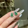 Atacado do Fabricante Brincos de Prata S925 com Jade Natural Verde em Formato de Cabaça Brincos Pequenos Frescos e Delicados de Verão