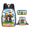 Mochila Escolar Estudiante Roblox Transfronteriza Estilo Coreano para Estudiantes de Primaria y Secundaria Mochila de Moda Trendy Estilo Ins Juego de Tres Piezas