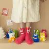 Calcetines de Piso para Adultos y Niños, Calcetines de Felpa con Ojos Grandes de Oruga Peculiar y Lindos para Mujer, Calcetines de Invierno Cálidos Lindos hasta la Mitad de la Pantorrilla para Dormir