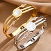 Comercio electrónico transfronterizo AliExpress Amazon Venta caliente Pulsera de acero inoxidable de titanio con números romanos y concha blanca