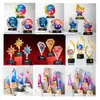 Novo Troféu de Cristal Medalha Metal Resina Madeira Sólida Alto Padrão Colorido Prêmio de Empresa Competição de Funcionários Honra Empresa