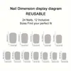 Uñas Cuadradas Cortas Brillantes 2025 Nueva Manicura Navideña Árbol de Navidad Blanco Lindo Uñas Portátiles 24 Piezas