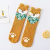 Calcetines Gruesos de Coral para Invierno con Bordado de Dibujos Animados Estereoscópicos Calcetines de Media Felpa Tipo Toalla para el Suelo Calcetines Versátiles para Niñas