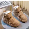 Zapatos Grandes de Algodón para Niños Otoño Plus Terciopelo Engrosados Cálidos Botines Cortos Niños Niñas Zapatos de Pan Velcro Botas de Nieve