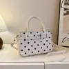 Bolsa de mão feminina estilo coreano para exportação, nova bolsa de ombro de grande capacidade outono 2026, bolsa almofada de bolinhas, bolsa transversal moderna