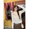 Suéter de malha cinza com gola polo para mulheres, novo modelo 2025, bordado torcido, toque de alta qualidade, top base para o início do outono