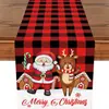 Camino de mesa navideño más vendido transfronterizo con estampado de Papá Noel, mantel de decoración festiva, tapete para mesa de comedor, mantel para mueble de sala de estar