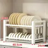 Escurridor de platos de cocina, estante de almacenamiento de platos, escurridor de secado de tazones para encimera de cocina, escurridor de platos de almacenamiento pequeño, escurridor de platos