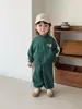 Conjunto Deportivo Estilo Chino para Bebé Otoño Niños y Niñas Chaqueta con Cuello Alto y Cremallera Pantalones Deportivos Conjunto de Dos Piezas Ropa Infantil