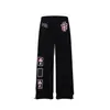 Pantalones deportivos casuales de estilo urbano americano con estampado de cruz para mujer, nuevo modelo verano 2026, corte holgado, pantalones rectos anchos de moda