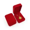 Caja de Terciopelo para Joyería Caja Roja para Anillo Colgante Pulsera Caja Roja para Almacenamiento de Anillo Collar Pulsera
