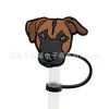 Nuevo protector de pajita de cachorro de dibujos animados tapa de pajita de 10 MM tapón de polvo de silicona decoración de pajita de fiesta de dibujos animados linda cruz