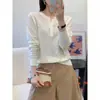 Suéter de tricô com bordado pesado estilo francês para mulheres, fino, nova moda primavera e outono 2026, peça externa estilosa, top básico